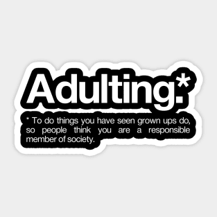 Adulting Definition Sticker